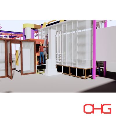 Buon prezzo Professionale della linea elettrostatica automatica di rivestimento in polvere di substrato metallico con apparecchiature di spruzzatura hardware durevoli in linea