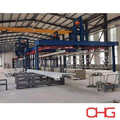 Buon prezzo Linea di produzione di rivestimento in polvere del sistema di trasportatori personalizzato per parti strutturali metalliche e unità di controllo PLC in linea