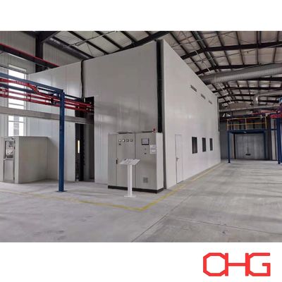 Linea di rivestimento in polvere per profili in alluminio Sistema di trasporto aereo Disegno personalizzabile Adatto a varie dimensioni e forme