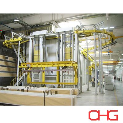 Linea di rivestimento in polvere con trasportatore aereo e sollevamento per rivestimento di armadi elettrici di controllo in acciaio