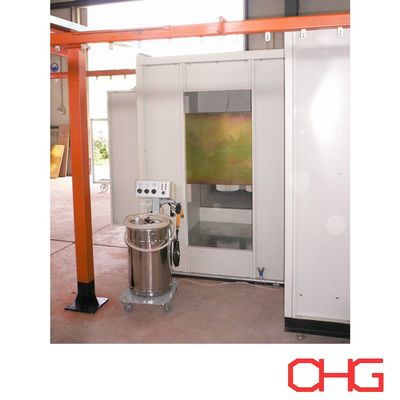Cabina di verniciatura a polvere manuale con sistema di spruzzatura elettrostatica per la verniciatura di parti e componenti metallici personalizzati