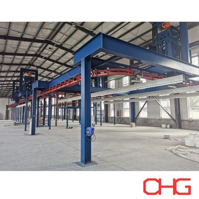 qualità Linea automatica di rivestimento in polvere che combina carico manuale e sistema trasportatore aereo per la lavorazione di profili di alluminio fabbrica