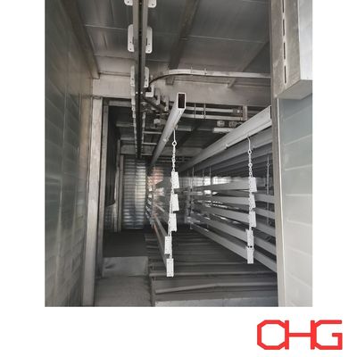 Installazione di attrezzature guida e servizio post-vendita per la linea di rivestimento in polvere su substrato di alluminio del sistema di trasportatori personalizzato