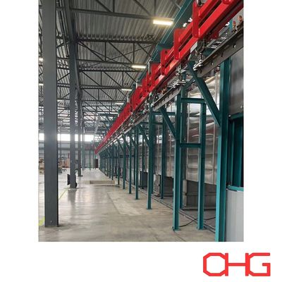 Buon prezzo Power and Free Overhead Trolly Conveyor System for Coating Line offers customizable layout in linea