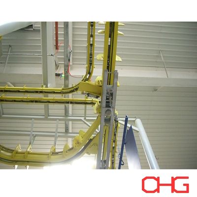 Buon prezzo Sistema di trasporto aereo a catena e gancio con attrezzature integrate di sollevamento e trasferimento per complessi layout di linee di verniciatura in linea