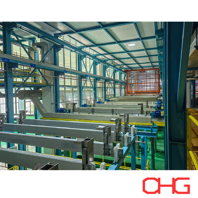 E linea di rivestimento con processo continuo completamente automatizzato per l'anodizzazione e il rivestimento elettroforetico di componenti in alluminio